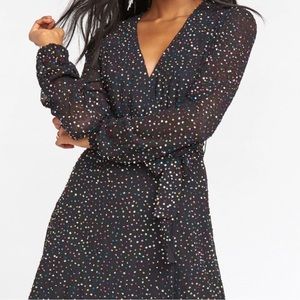 Show Me Your MuMu Phyllis Dress Black + Rainbow Sequins XS